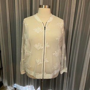 Torrid size 3 White Lace bomber Jacket
